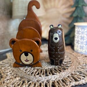 Butter Brown Dog Book Holder and Bear Storage Container